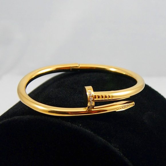Jewelry - Nail Bracelet | Gold with CZ Diamond Studs - New!